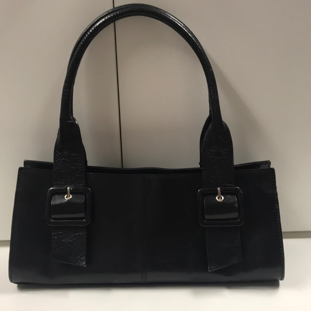 Kenneth Cole black leather baguette